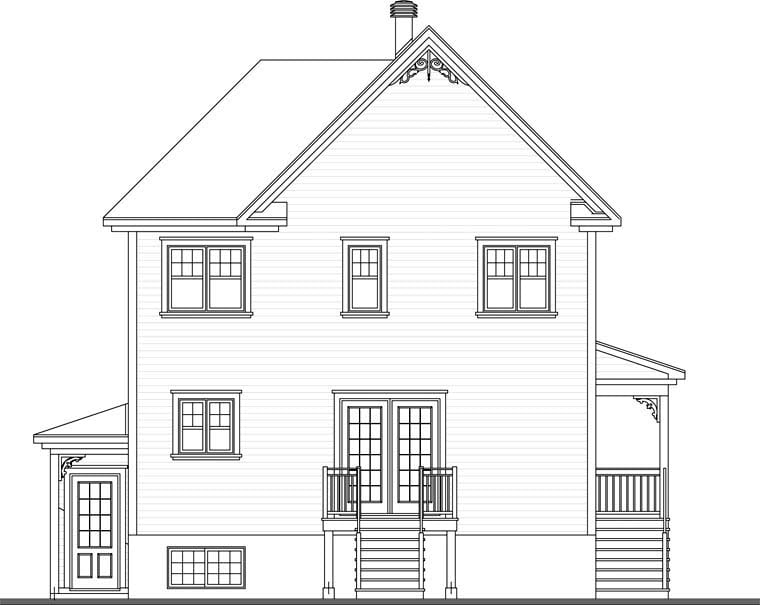 Country Rear Elevation of Plan 65150