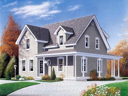 Country Farmhouse Elevation of Plan 65154