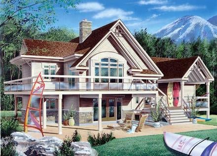 Coastal Craftsman Traditional Elevation of Plan 65157