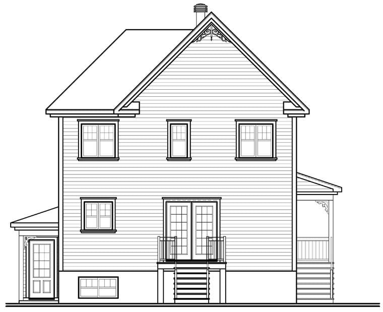 Country Rear Elevation of Plan 65160