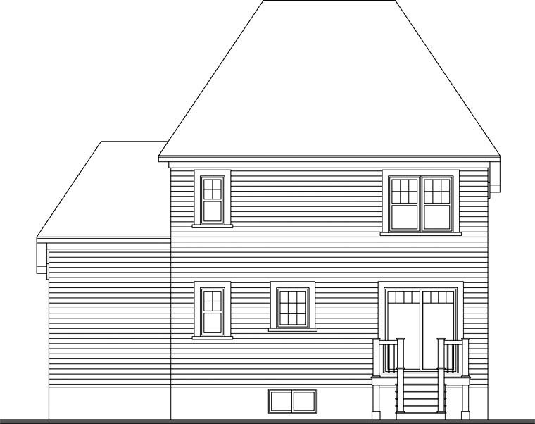 European Rear Elevation of Plan 65172