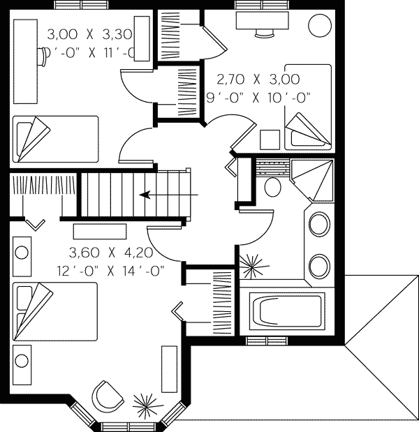 Country Farmhouse Victorian Level Two of Plan 65174