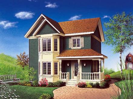 Country Farmhouse Victorian Elevation of Plan 65174