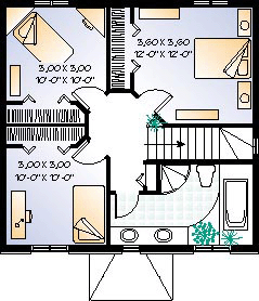 House Plan 65176 Second Level Plan