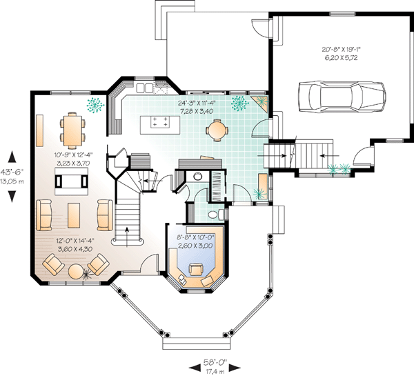 House Plan 65177 Level One