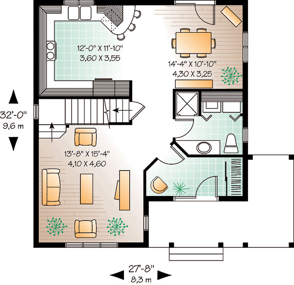 Country Farmhouse Level One of Plan 65181