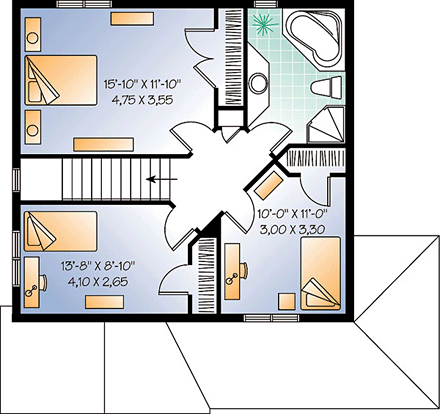 House Plan 65181 Second Level Plan