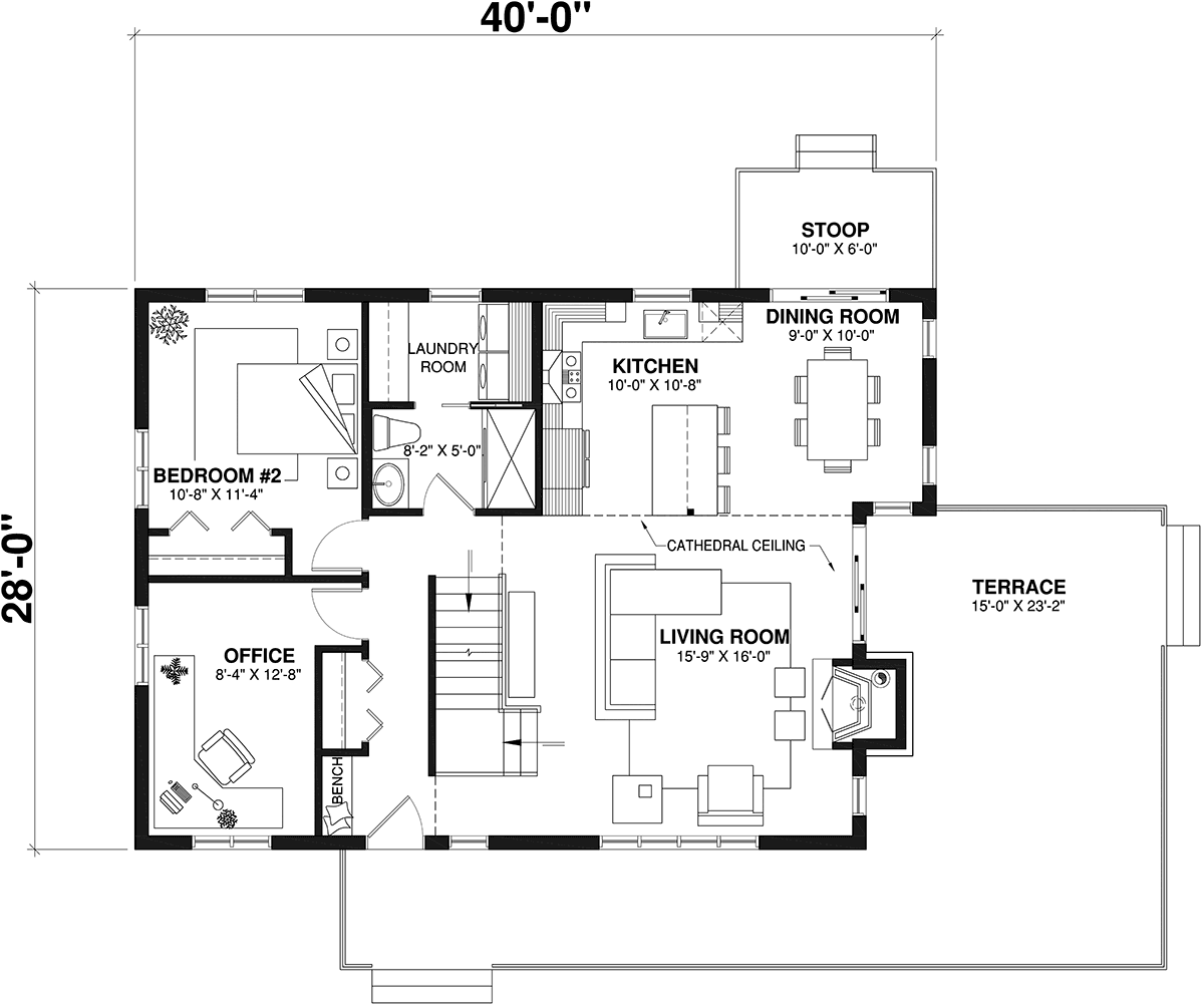 House Plan 65195 Level One
