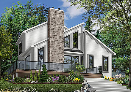 Contemporary Craftsman Elevation of Plan 65195