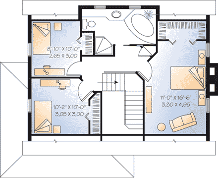 House Plan 65199 Second Level Plan