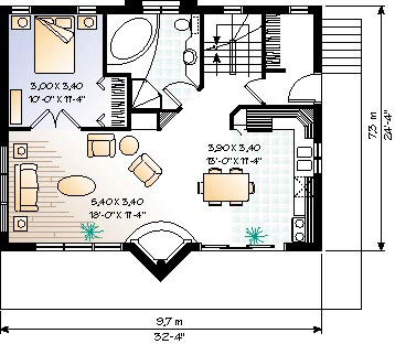 Contemporary Craftsman Level One of Plan 65207