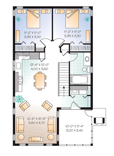 Garage Plan 65215 - 2 Car Garage Apartment Second Level Plan