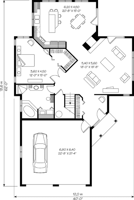 House Plan 65219 First Level Plan