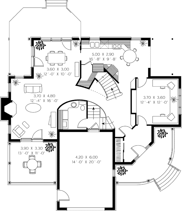 Country Farmhouse Southern Victorian Level One of Plan 65223