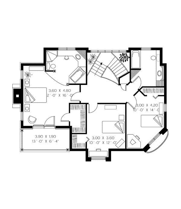 Country Farmhouse Southern Victorian Level Two of Plan 65223