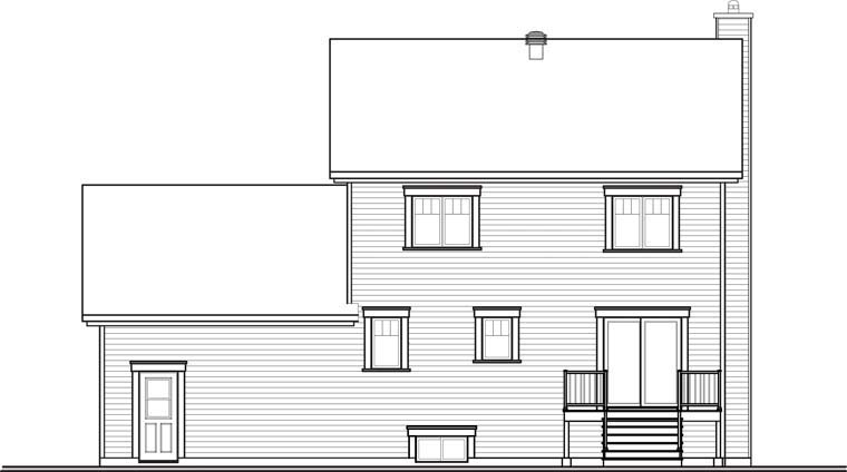 Country Rear Elevation of Plan 65227