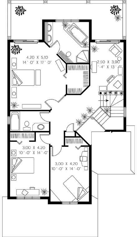 House Plan 65228 Second Level Plan