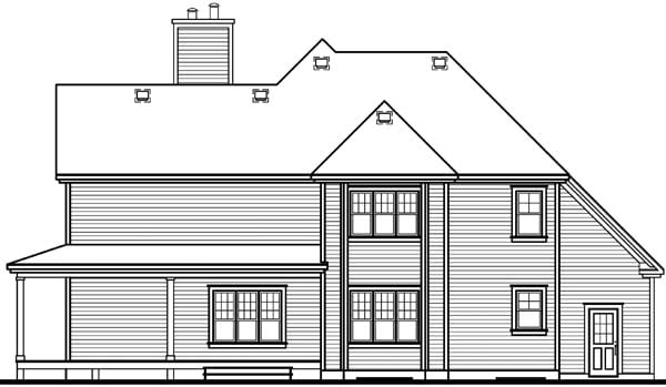 Country Traditional Rear Elevation of Plan 65237