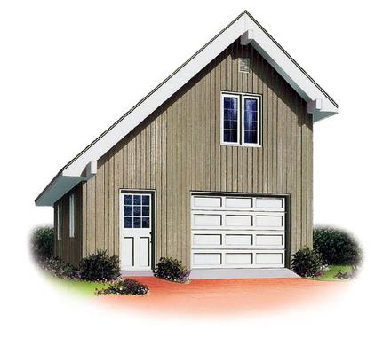 Garage Plan 65238 - 1 Car Garage Elevation