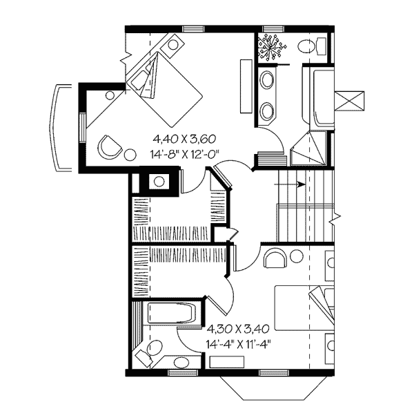 Country Farmhouse Victorian Level Two of Plan 65250