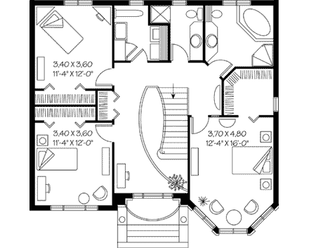 House Plan 65252 Second Level Plan