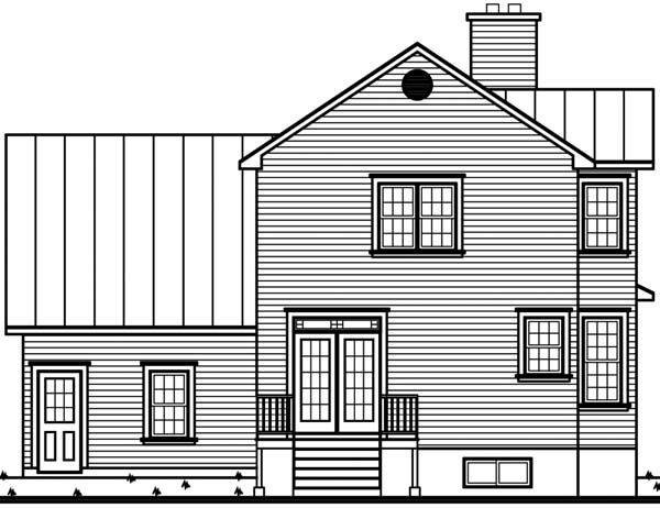 Country Victorian Rear Elevation of Plan 65254
