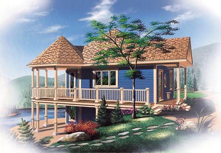 Bungalow Cabin Coastal Country Victorian Elevation of Plan 65263