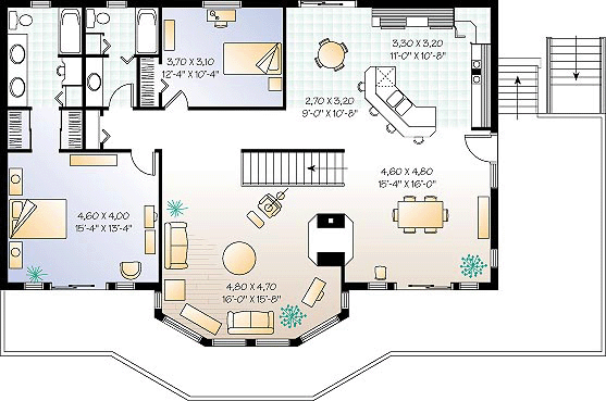 Contemporary Craftsman Level One of Plan 65269