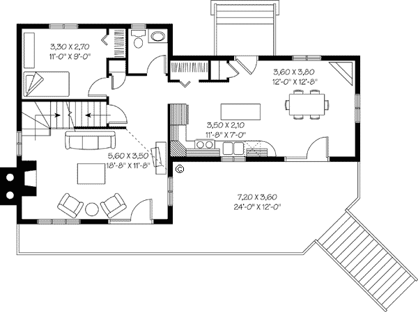 Country Craftsman Level One of Plan 65275