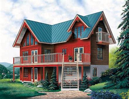 Country Craftsman Elevation of Plan 65275