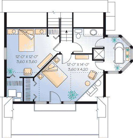 House Plan 65284 Second Level Plan