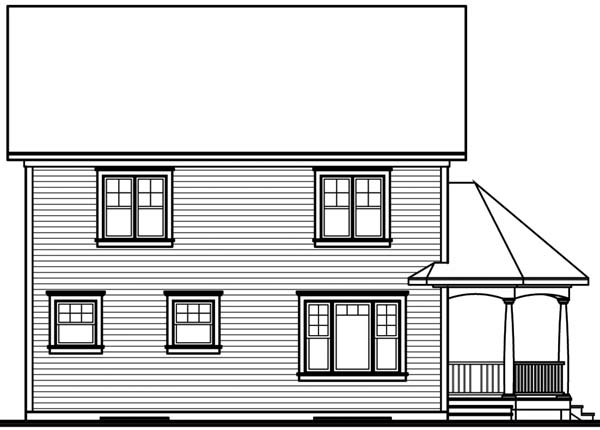 Country Farmhouse Rear Elevation of Plan 65288