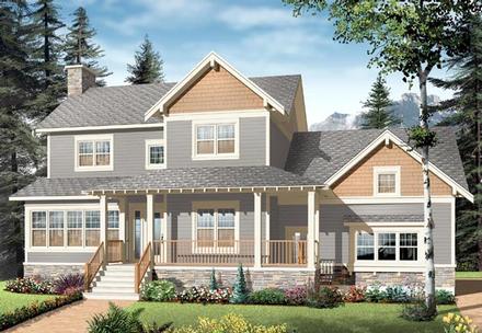 Country Craftsman Farmhouse Elevation of Plan 65290