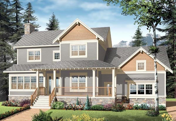 Plan 65290 | Farmhouse Style with 3 Bed, 3 Bath, 2 Car Garage