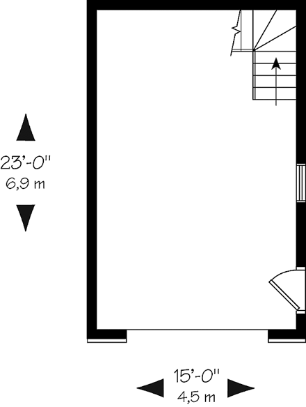 Garage Plan 65303 - 1 Car Garage First Level Plan