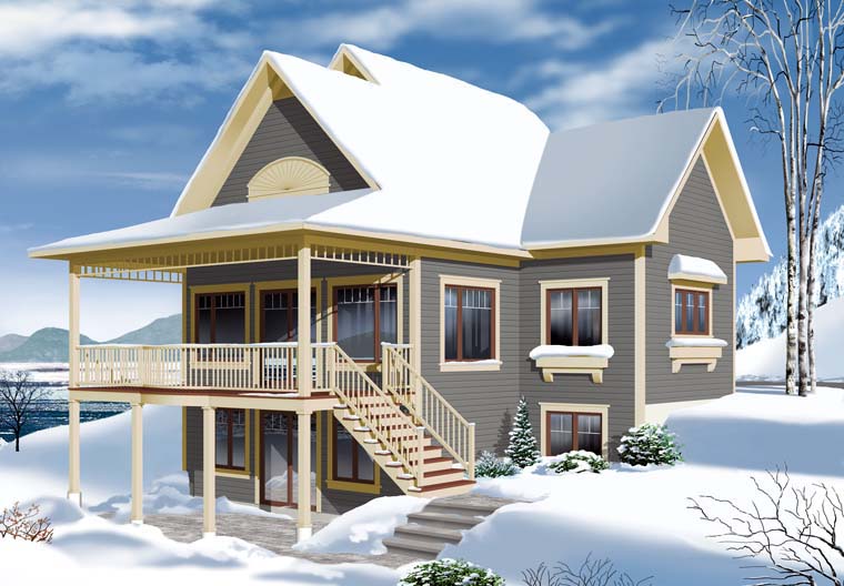 Cottage Country Rear Elevation of Plan 65312