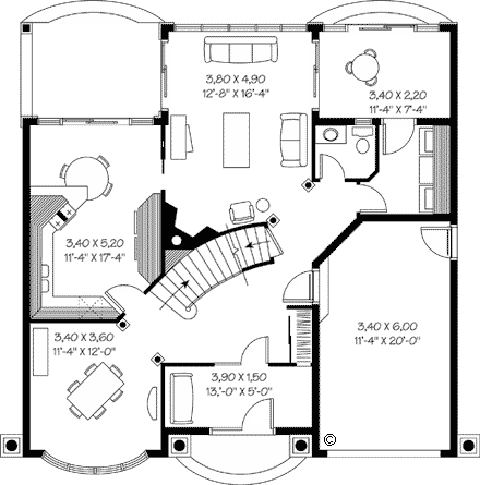 House Plan 65313 First Level Plan