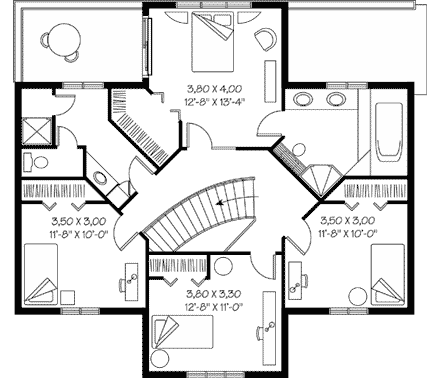 House Plan 65313 Second Level Plan