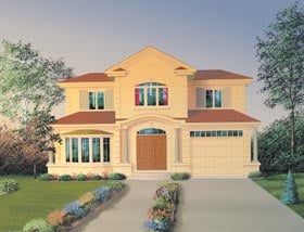 European Florida Traditional Elevation of Plan 65313