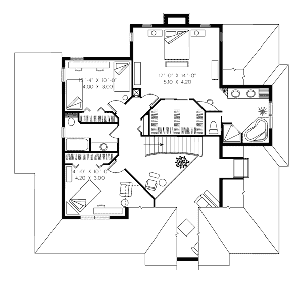 Country Farmhouse Level Two of Plan 65314