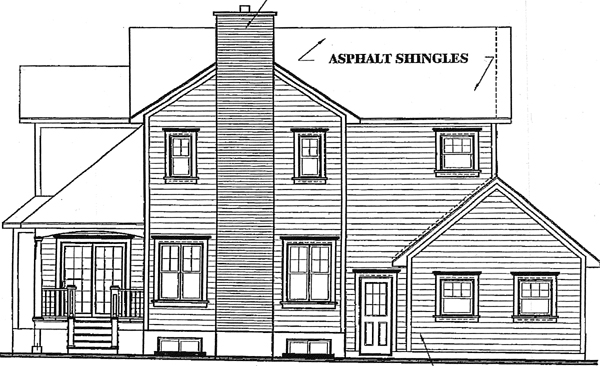 Country Farmhouse Rear Elevation of Plan 65314