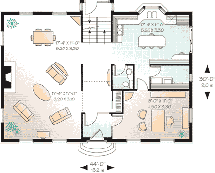 House Plan 65320 First Level Plan