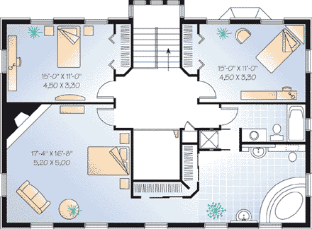 House Plan 65320 Second Level Plan