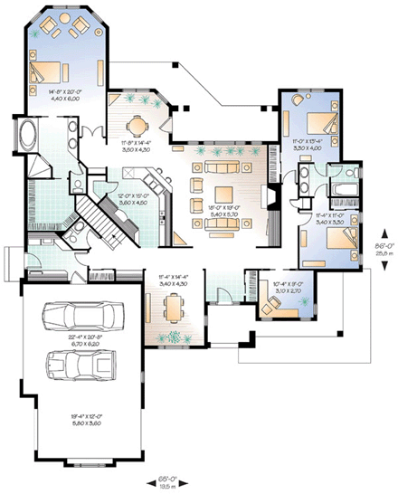 House Plan 65341 First Level Plan