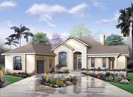 Florida One-Story Elevation of Plan 65341