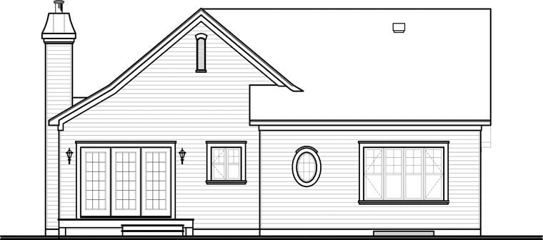 Traditional Rear Elevation of Plan 65344