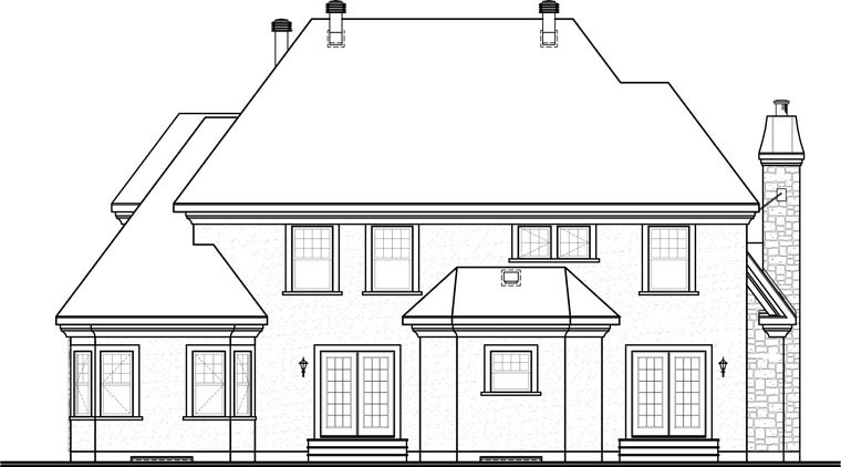 Victorian Rear Elevation of Plan 65362