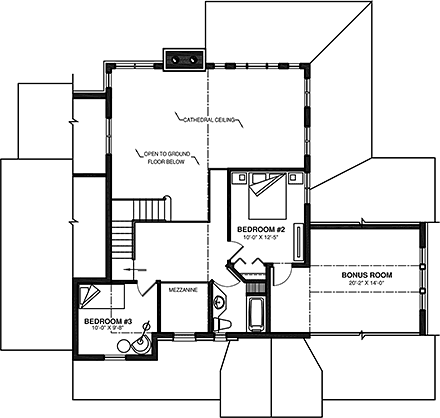 House Plan 65368 Second Level Plan