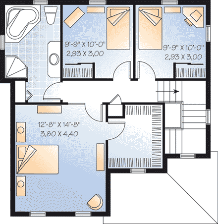 House Plan 65373 Second Level Plan