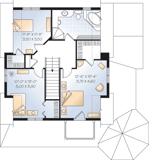 Country Farmhouse Southern Victorian Level Two of Plan 65377